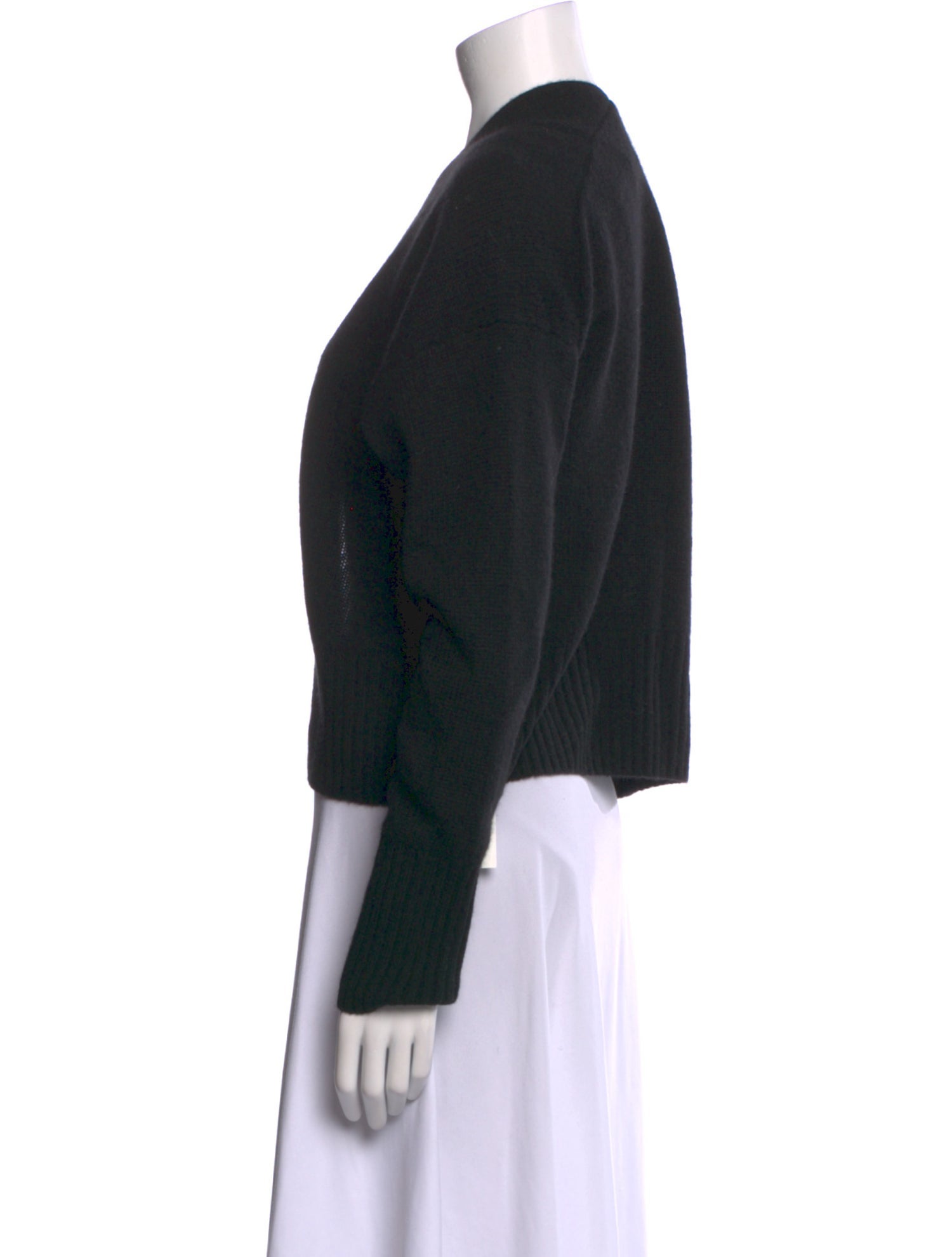 White + Warren Cashmere Plunge Neckline Sweater