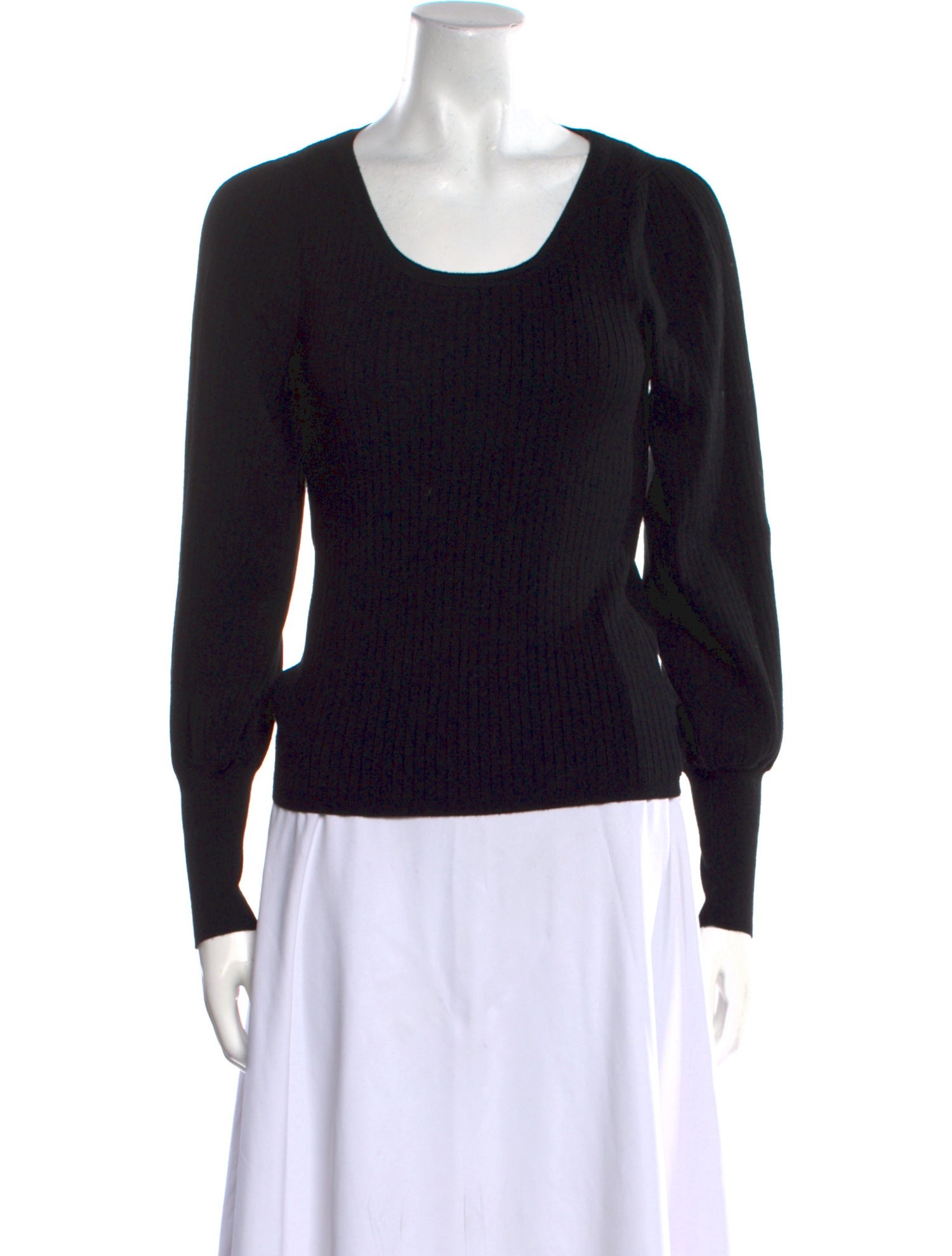 White + Warren Scoop Neck Long Sleeve Top