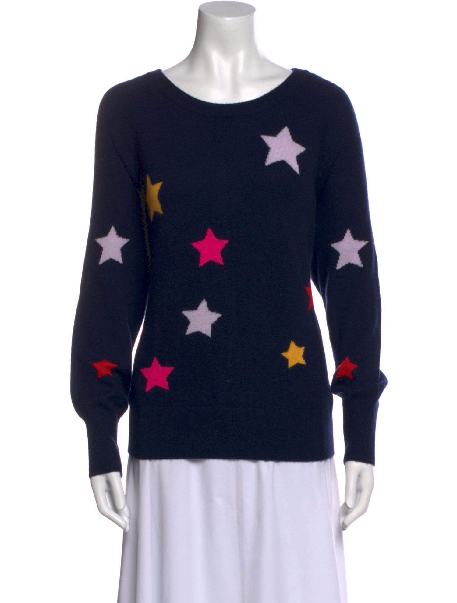 White + Warren Cashmere Printed Sweater