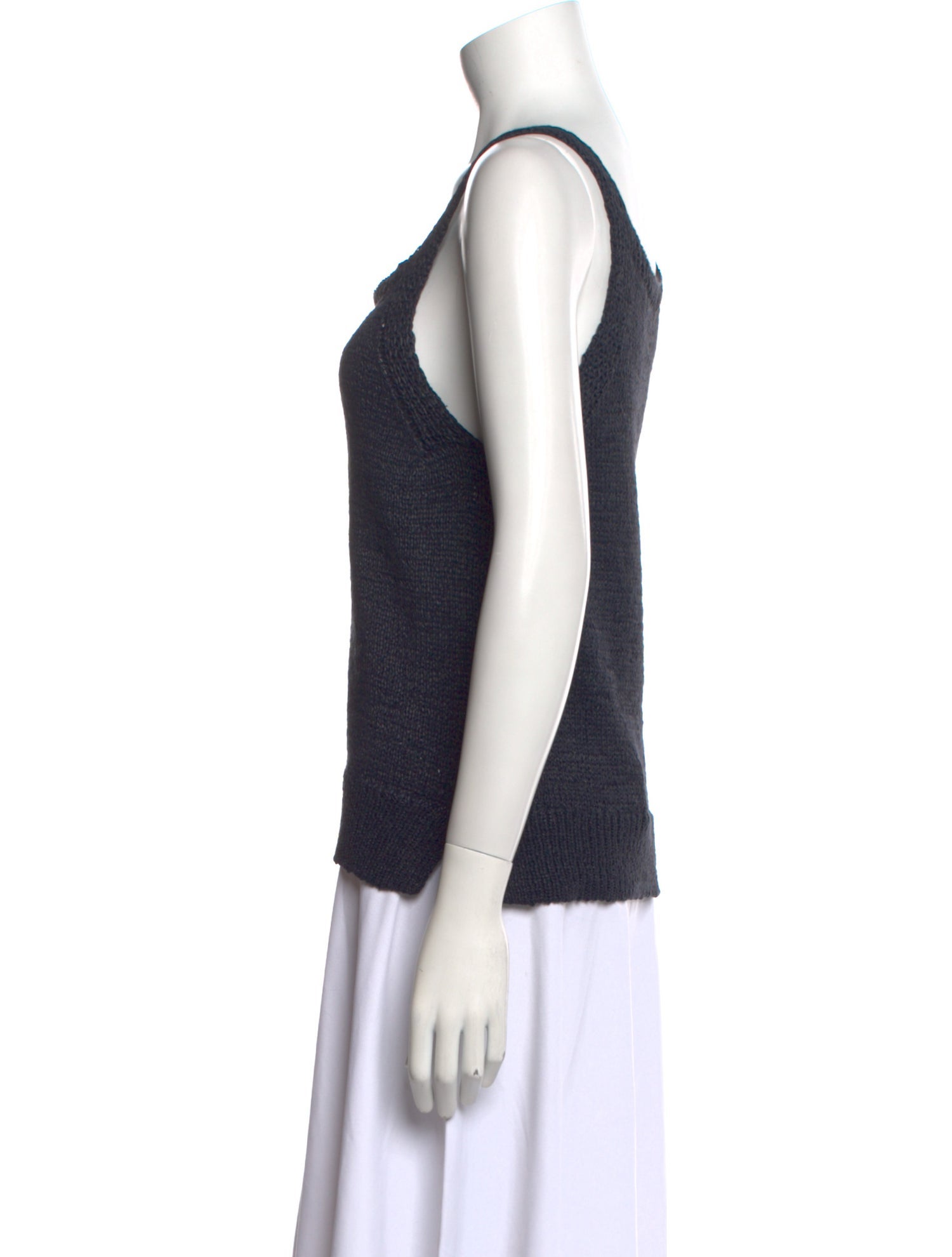 White + Warren Square Neckline Sleeveless Top