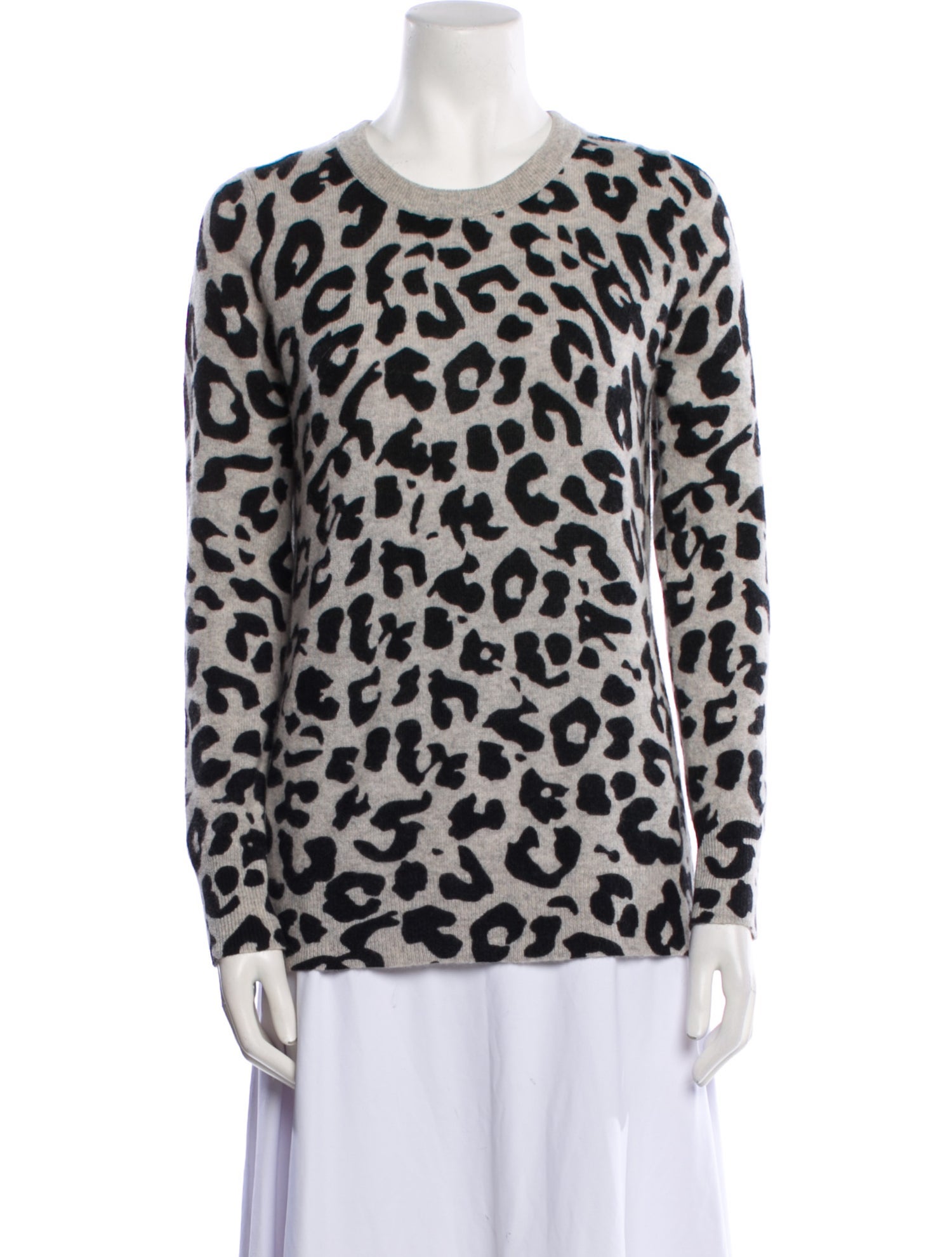 White + Warren Cashmere Animal Print Sweater