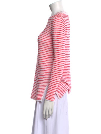 White + Warren Striped Crew Neck Sweater
