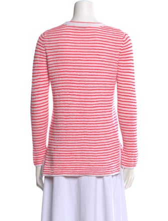 White + Warren Striped Crew Neck Sweater
