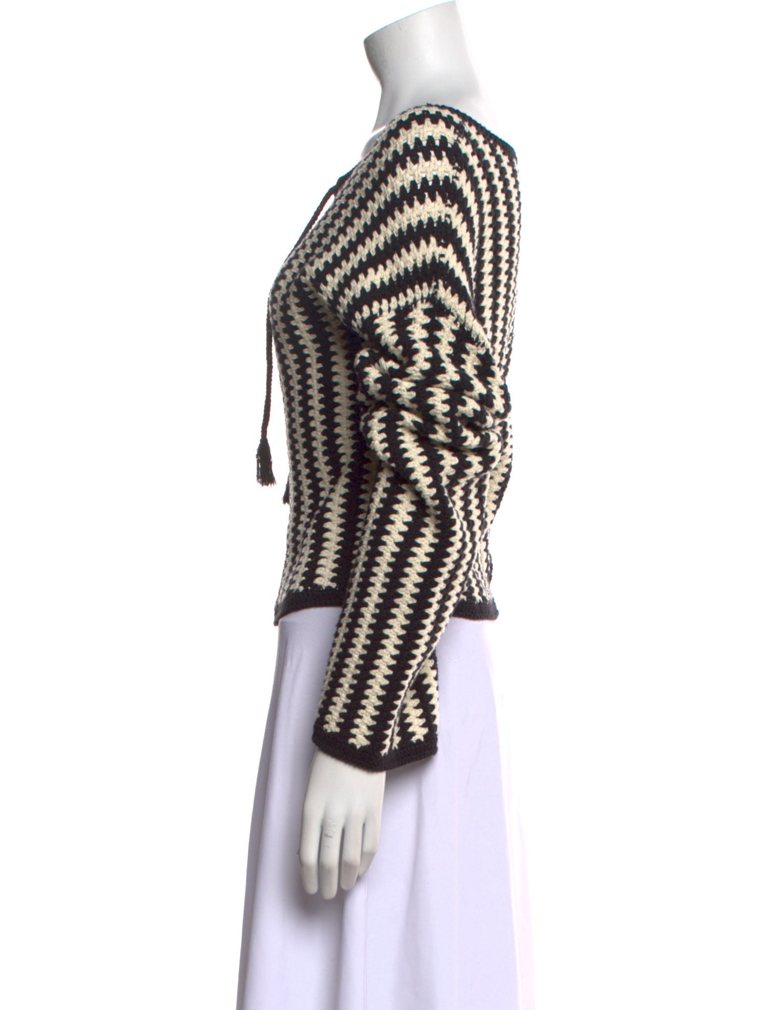 White + Warren Striped V-Neck Sweater w/ Tags