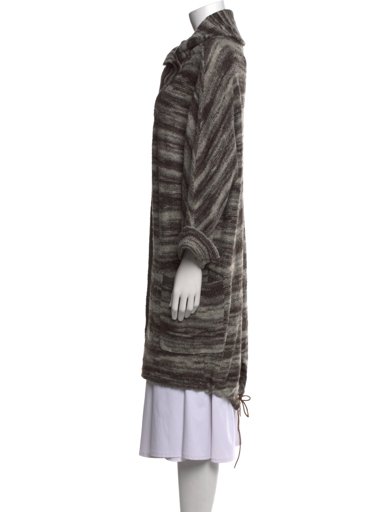 White + Warren Striped Mock Neck Sweater