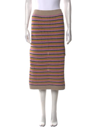 White + Warren Striped Knee-Length Skirt