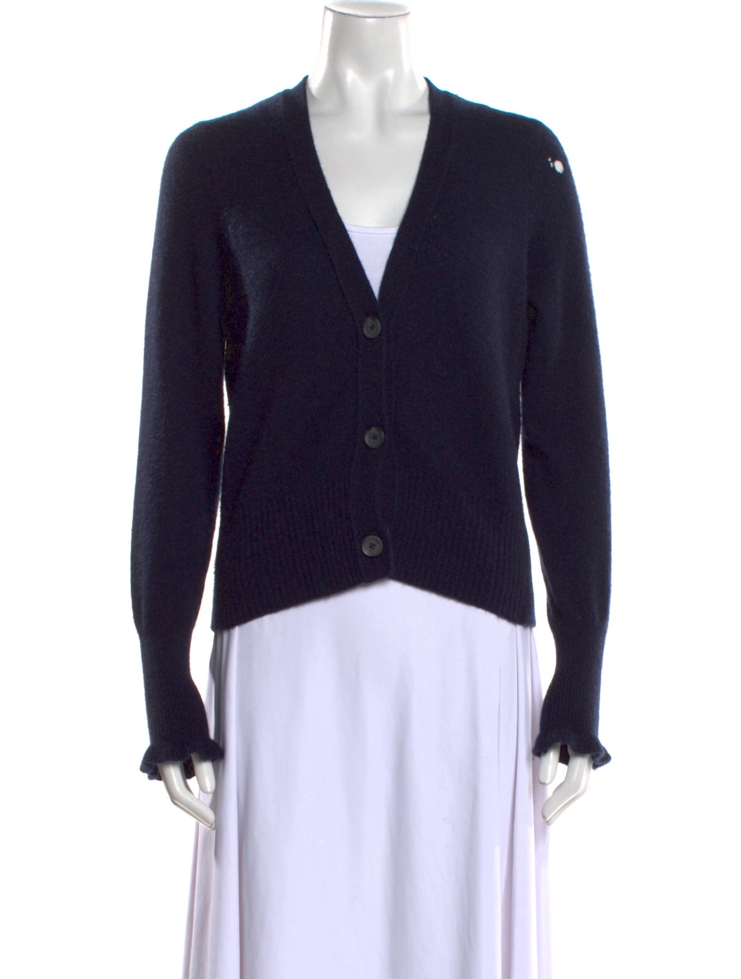 White + Warren Cashmere Plunge Neckline Sweater