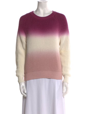 White + Warren Tie-Dye Print Crew Neck Sweater
