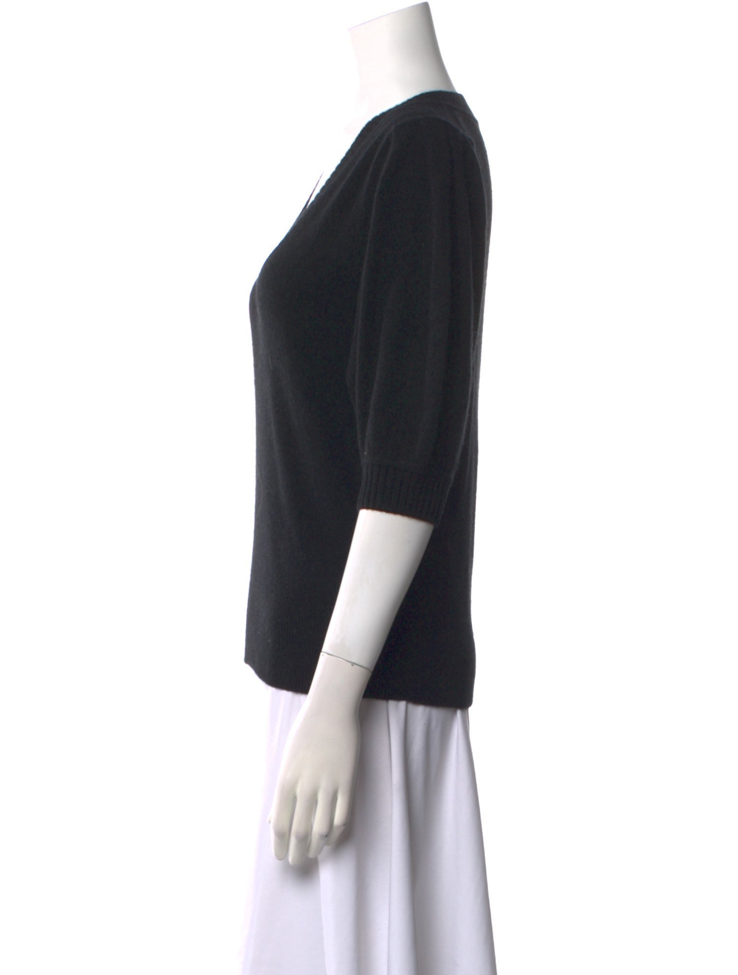 White + Warren Cashmere V-Neck Sweater