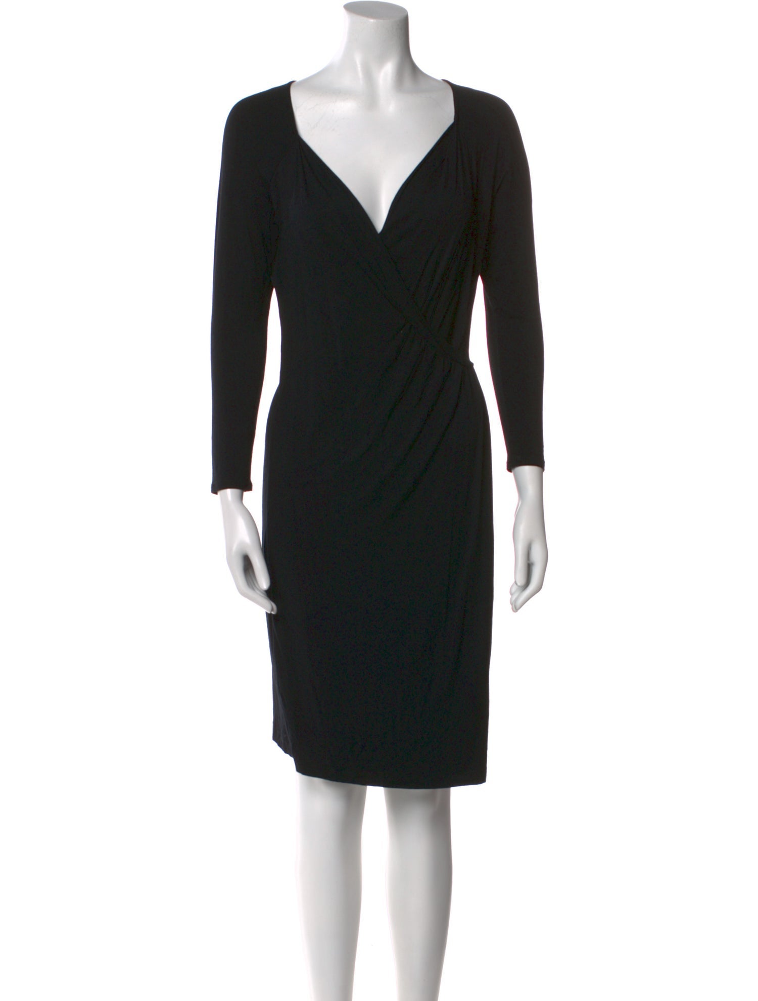 White + Warren V-Neck Knee-Length Dress