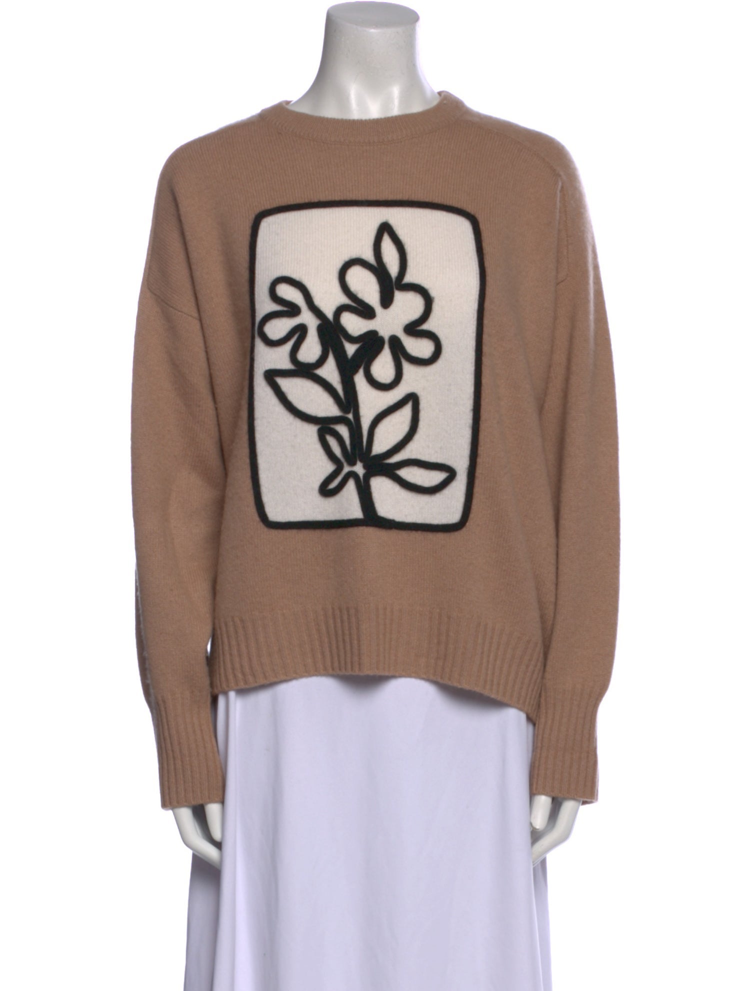 White + Warren Cashmere Graphic Print Sweater