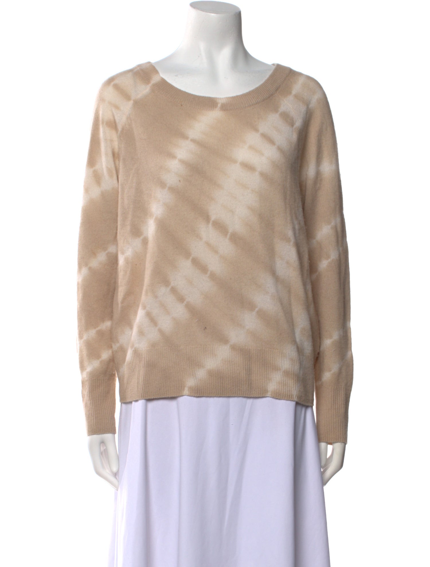 White + Warren Cashmere Tie-Dye Print Sweater