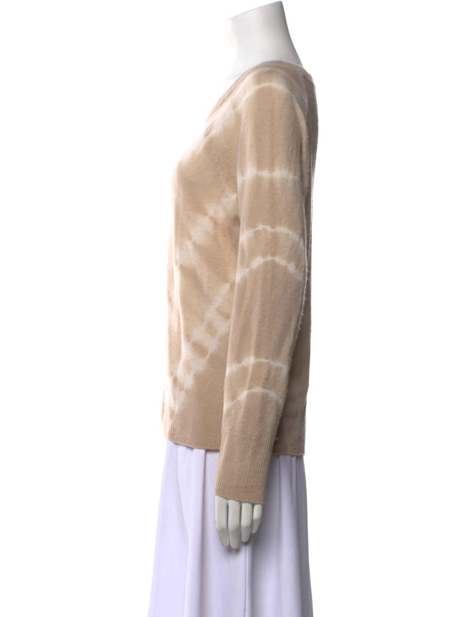 White + Warren Cashmere Tie-Dye Print Sweater
