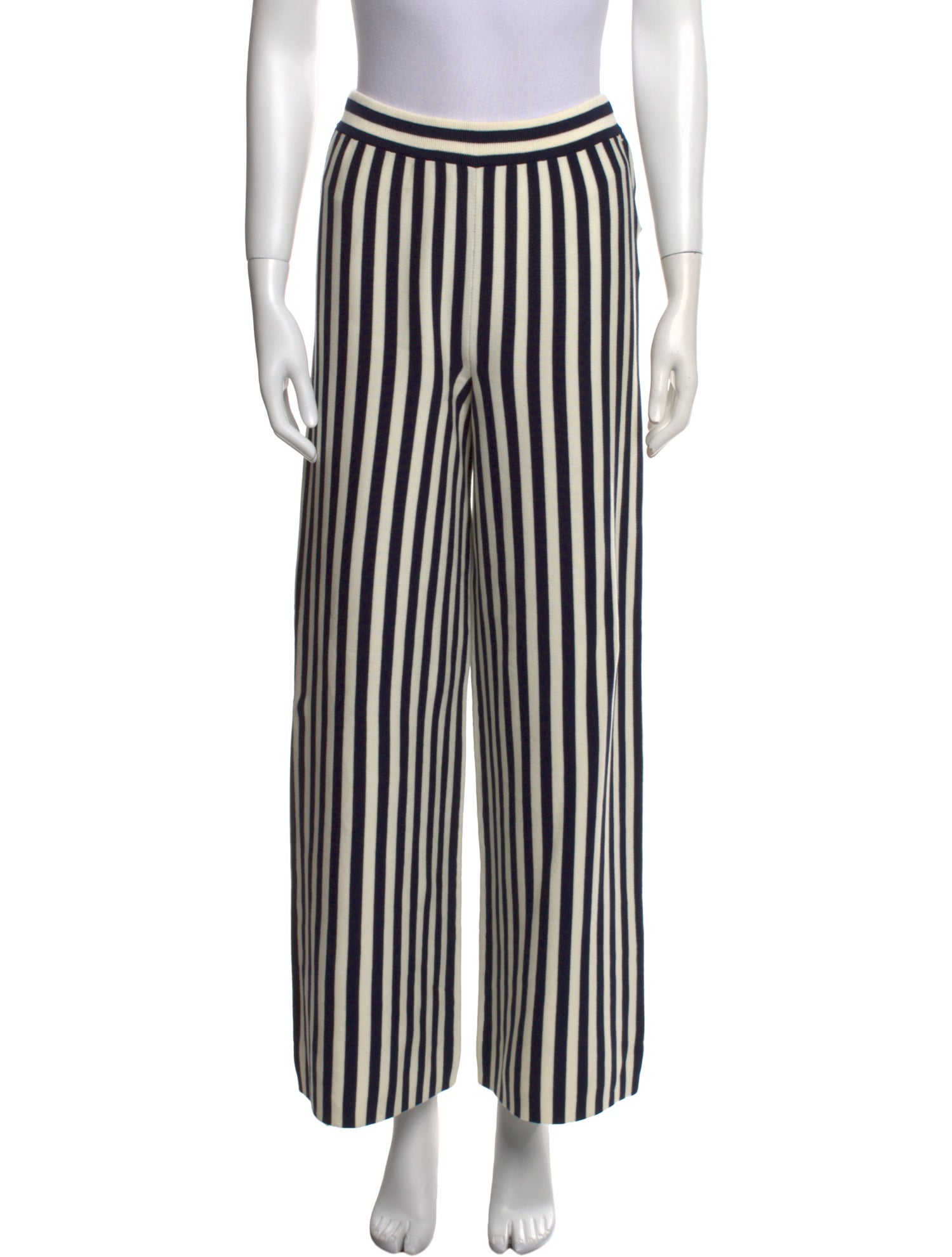 White + Warren Striped Wide Leg Pants w/ Tags