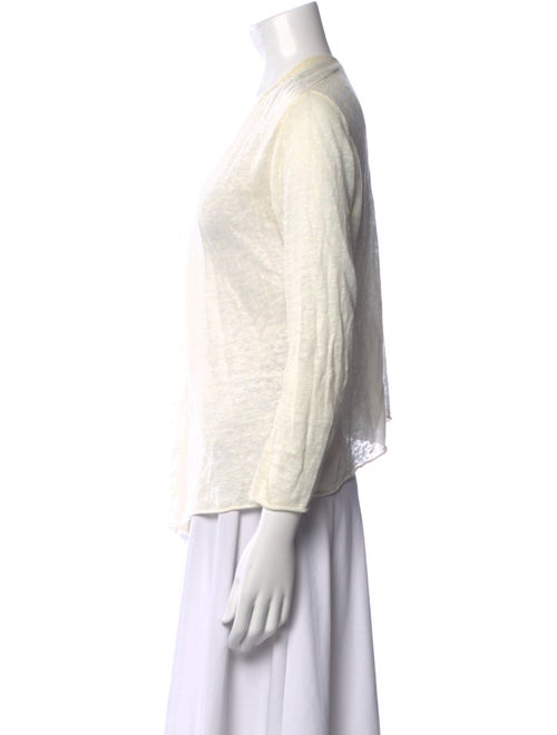 White + Warren Linen Open Front Sweater