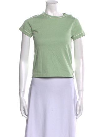 White + Warren Scoop Neck Short Sleeve Crop Top