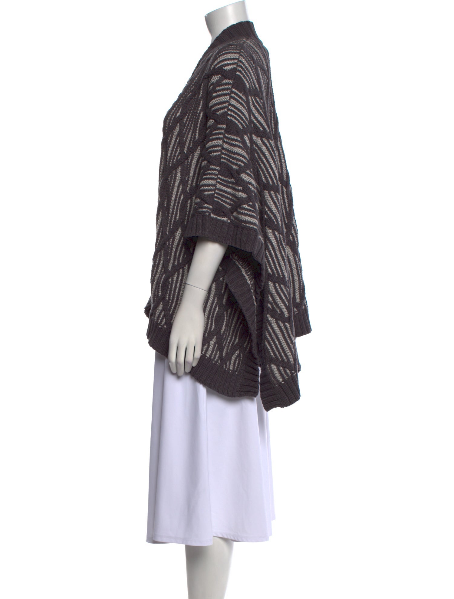 White + Warren Striped V-Neck Sweater