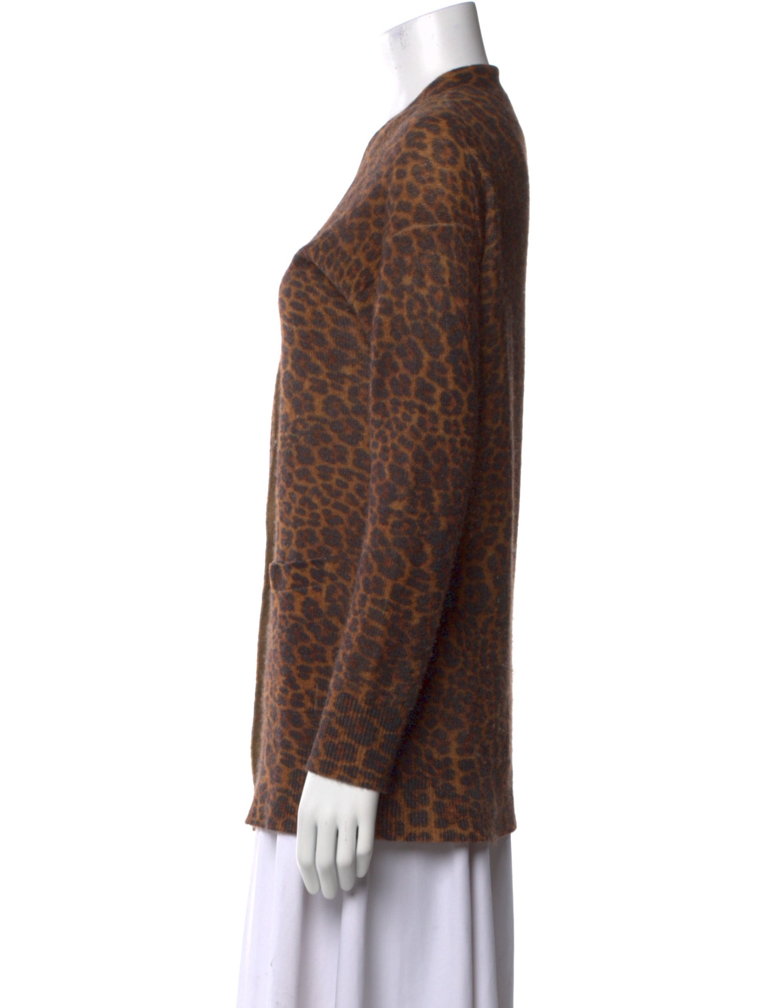 White + Warren Cashmere Animal Print Sweater