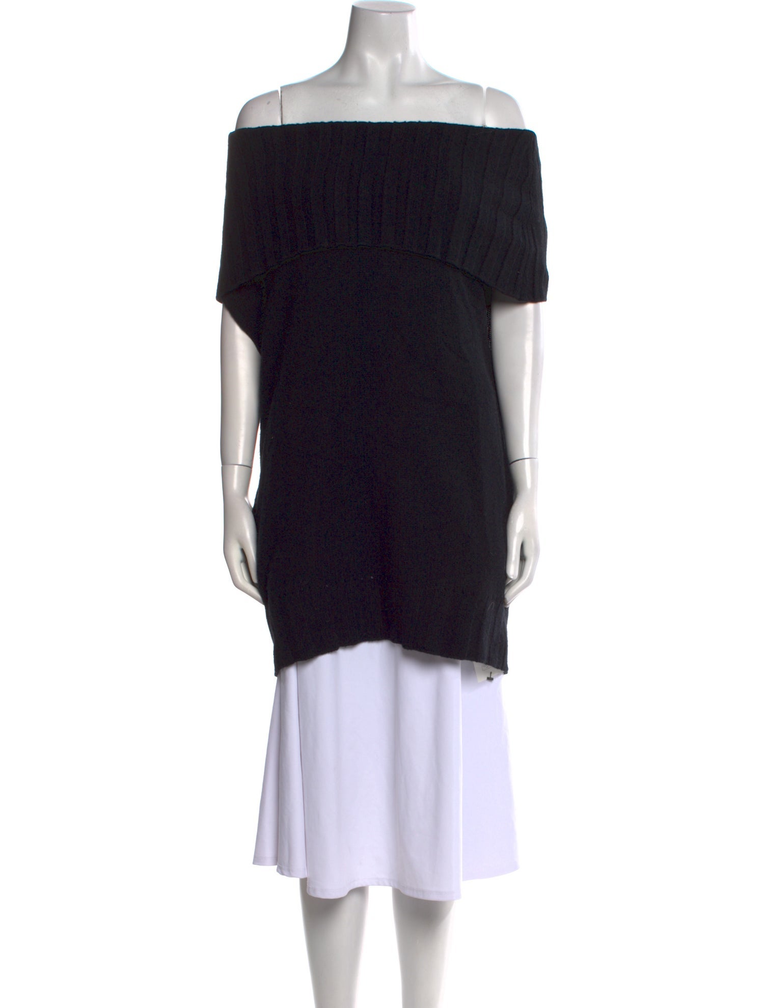 White + Warren Cashmere Off-The-Shoulder Sweater