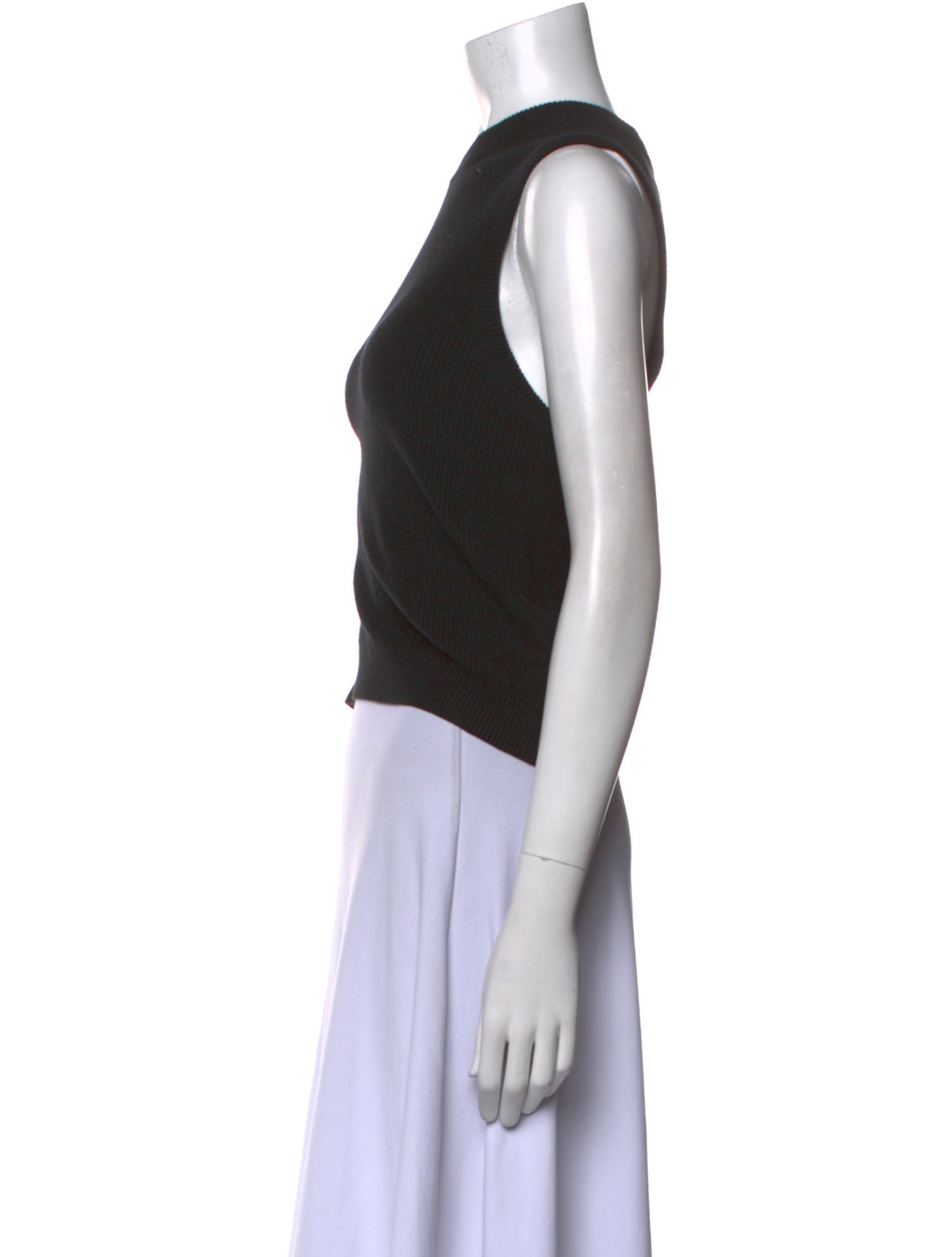 White + Warren Bateau Neckline Sleeveless Crop Top