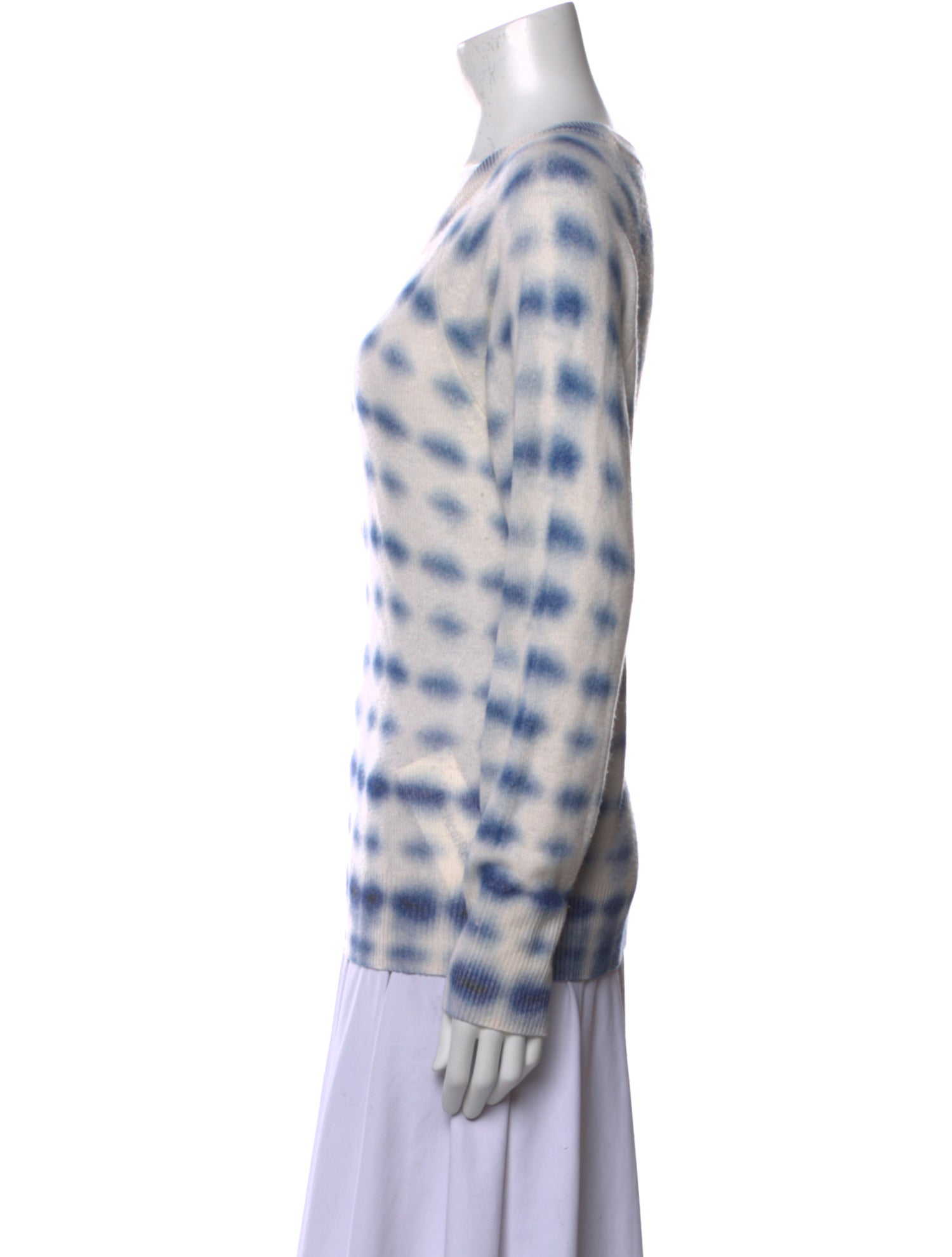 White + Warren Cashmere Tie-Dye Print Sweater