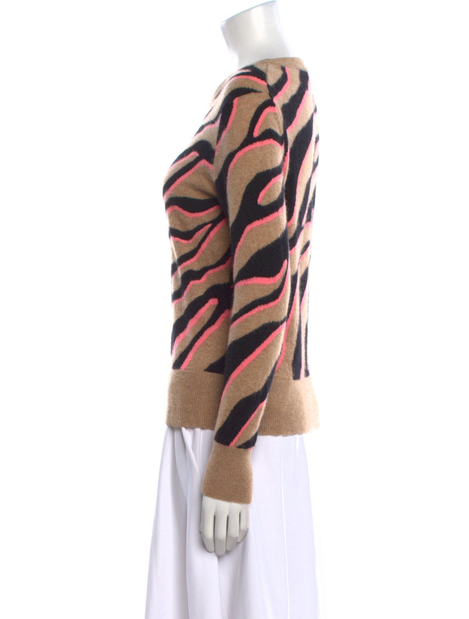 White + Warren Cashmere Animal Print Sweater