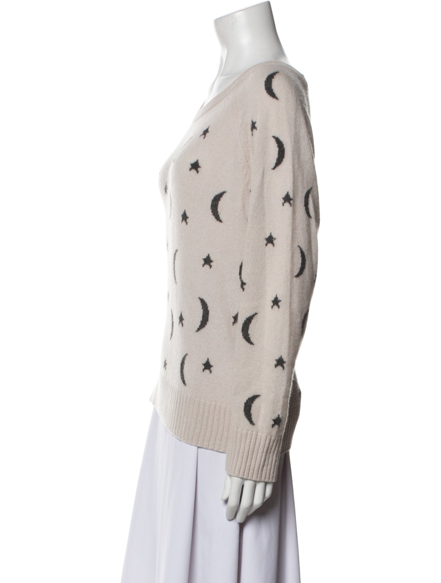 White + Warren Cashmere Printed Sweater