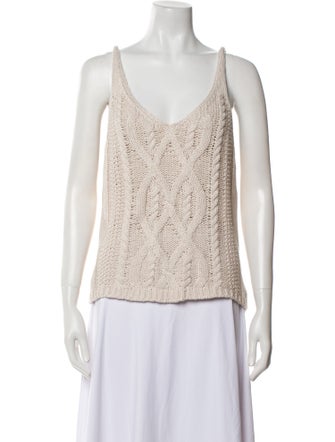 White + Warren V-Neck Sleeveless Top