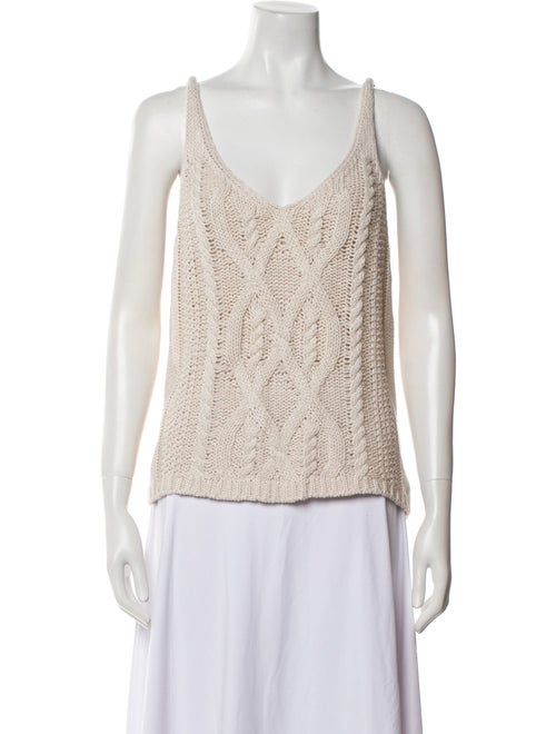 White + Warren V-Neck Sleeveless Top