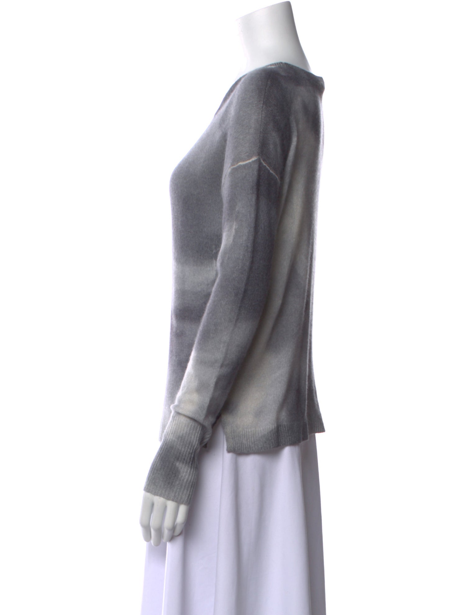 White + Warren Cashmere Tie-Dye Print Sweater