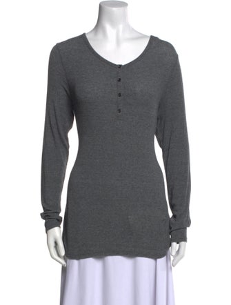 White + Warren Scoop Neck Long Sleeve Top