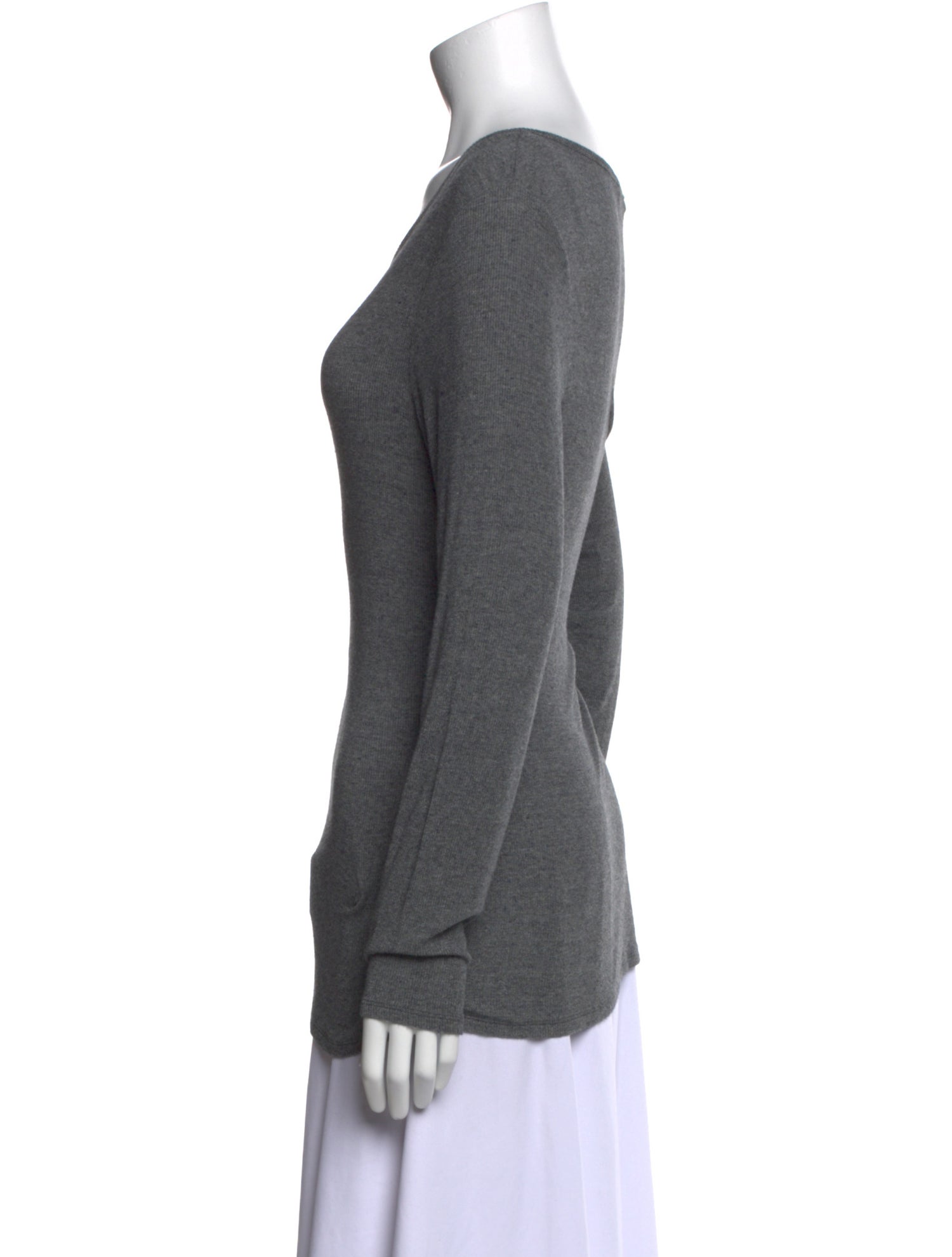 White + Warren Scoop Neck Long Sleeve Top