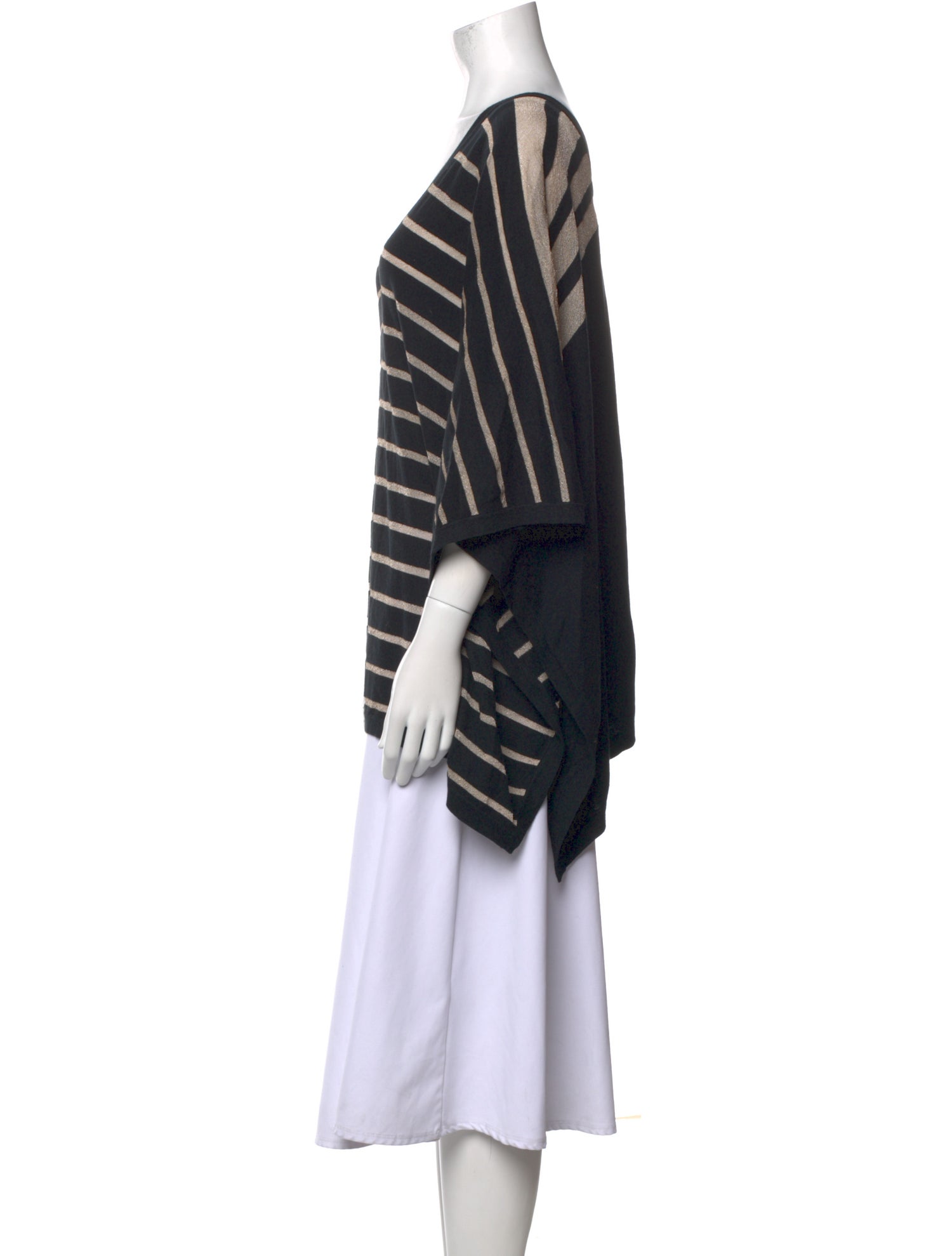 White + Warren Striped V-Neck Tunic