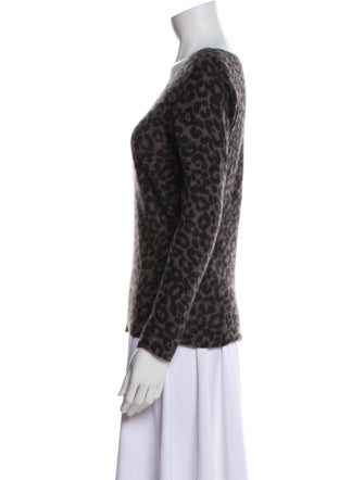 White + Warren Cashmere Animal Print Sweater