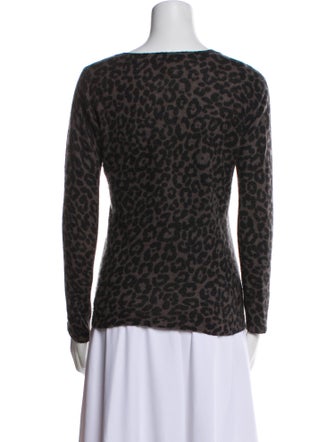 White + Warren Cashmere Animal Print Sweater