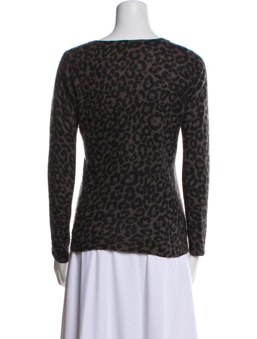 White + Warren Cashmere Animal Print Sweater