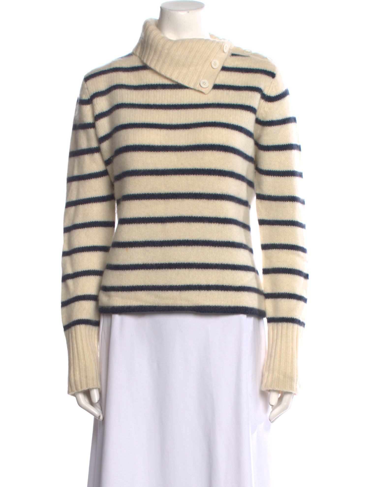 White + Warren Cashmere Striped Sweater