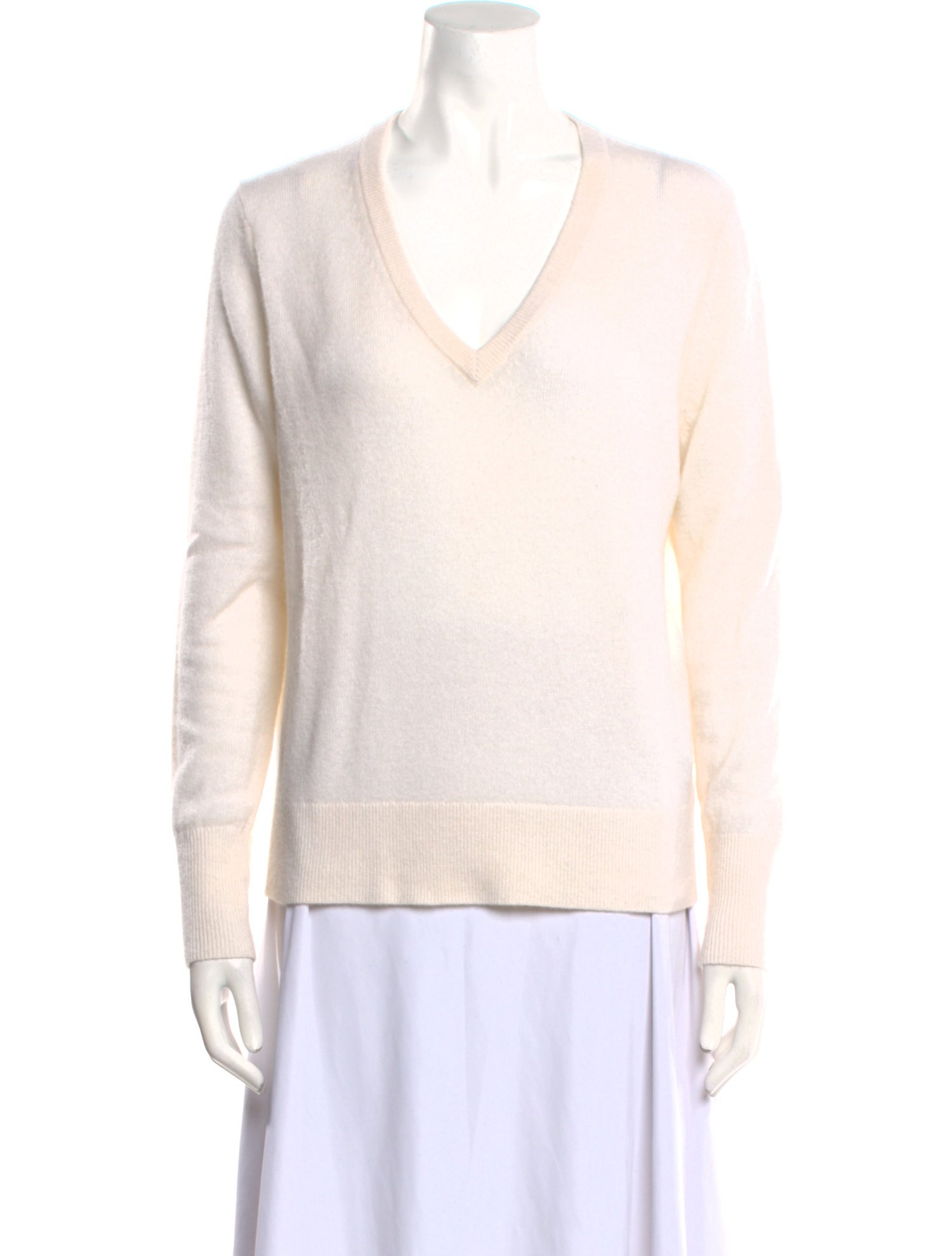 White + Warren Cashmere V-Neck Sweater