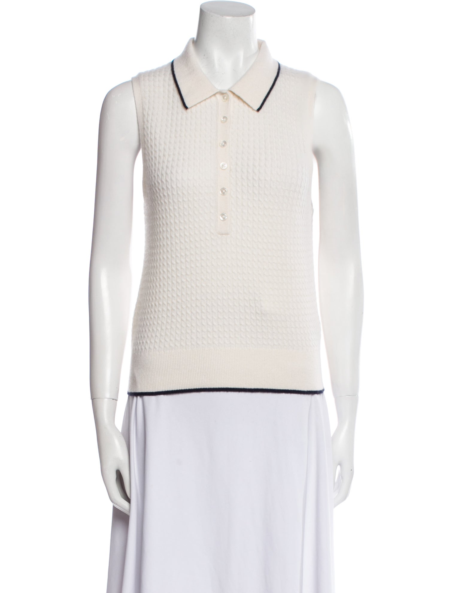 White + Warren Cashmere Sleeveless Polo