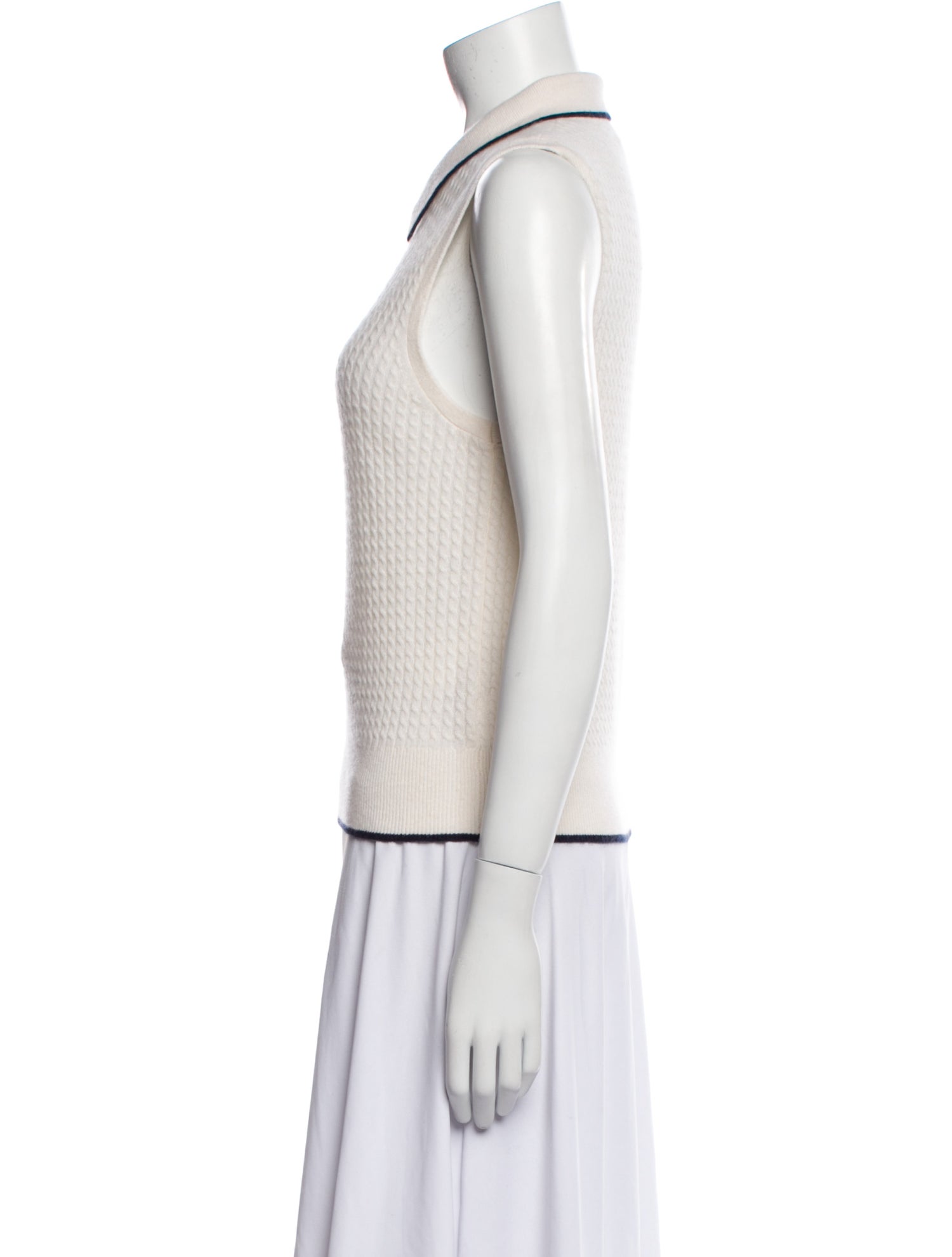 White + Warren Cashmere Sleeveless Polo