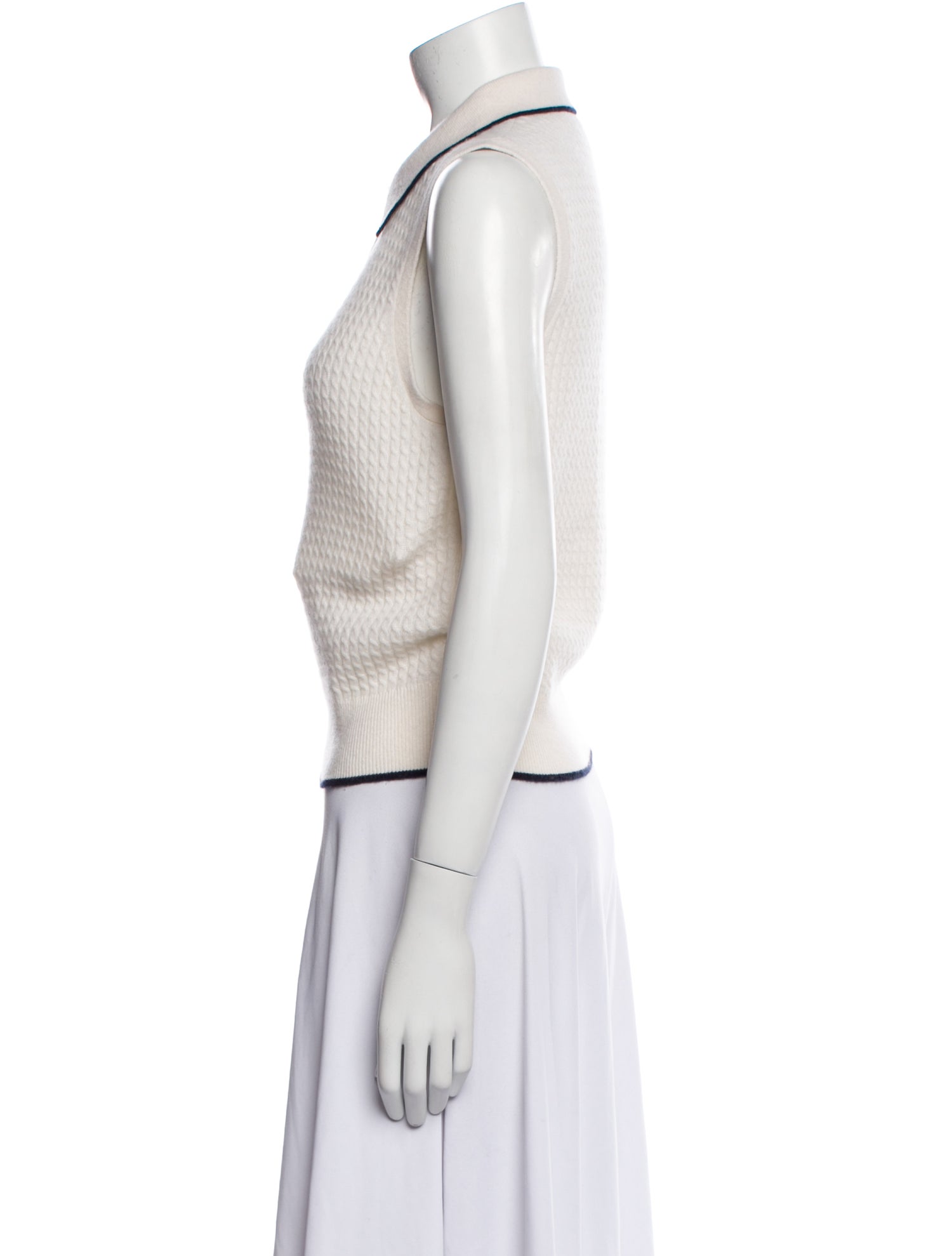 White + Warren Cashmere Sleeveless Polo