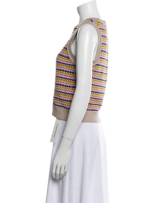 White + Warren Striped Crew Neck Sweater