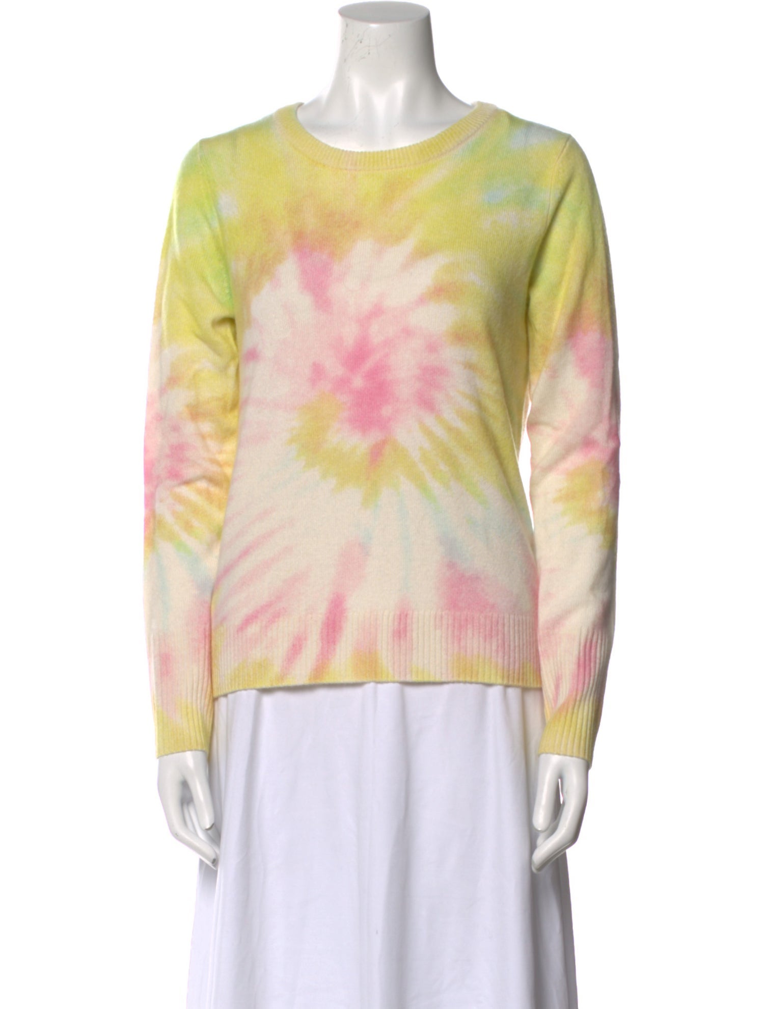 White + Warren Cashmere Tie-Dye Print Sweater