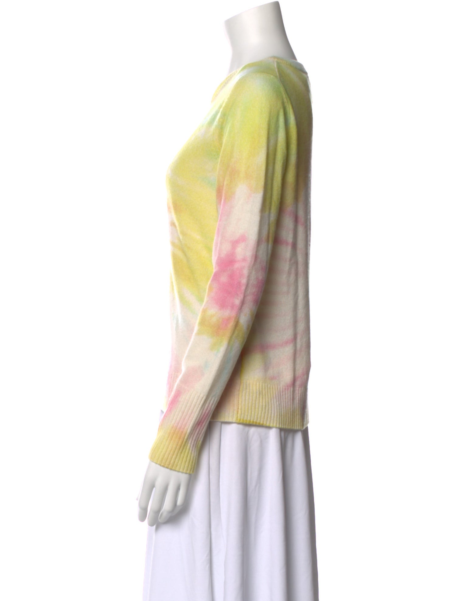 White + Warren Cashmere Tie-Dye Print Sweater