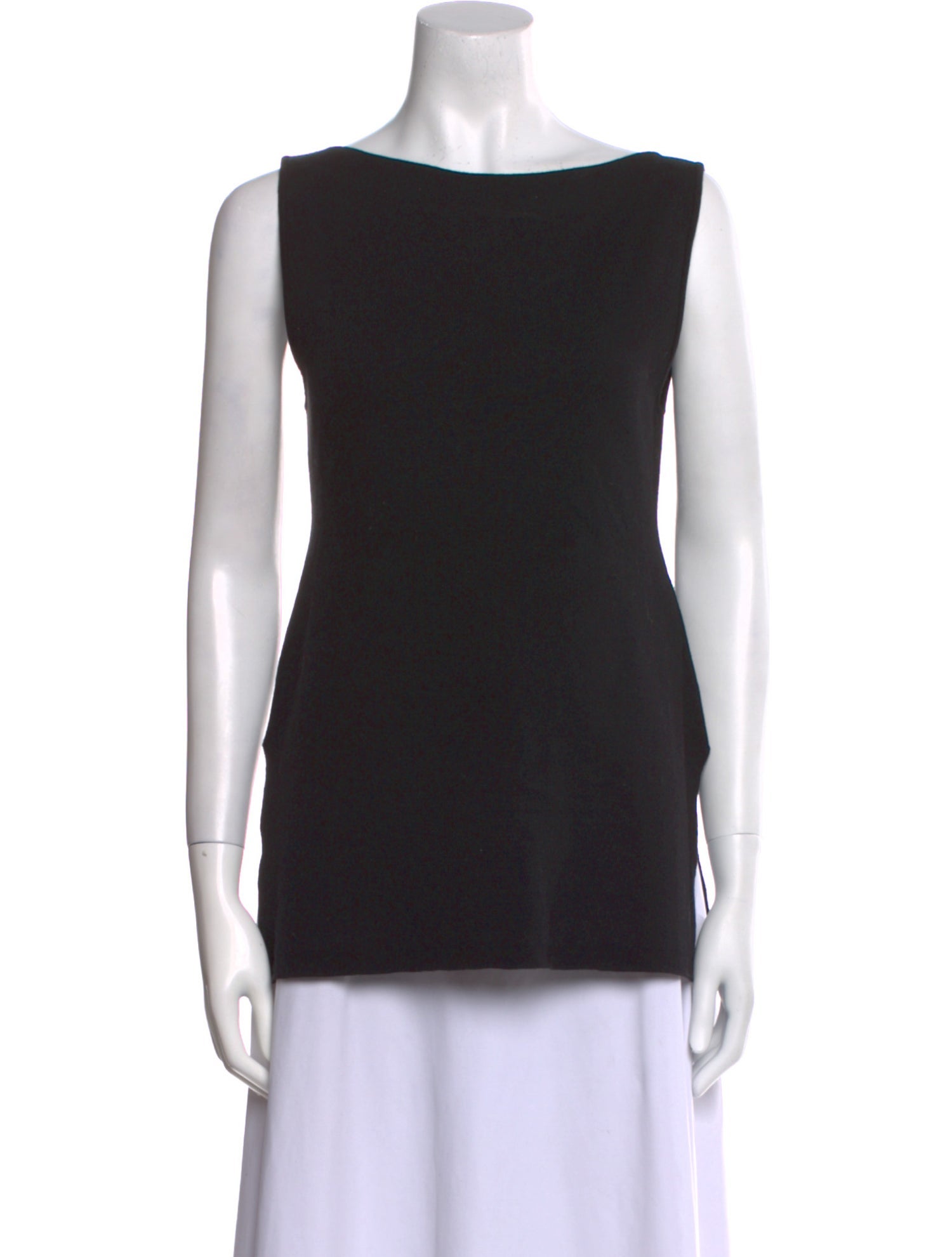 White + Warren Bateau Neckline Sleeveless Top
