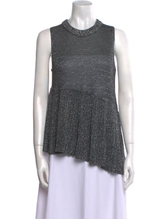 White + Warren Crew Neck Sleeveless Top