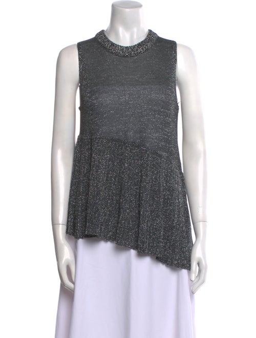 White + Warren Crew Neck Sleeveless Top