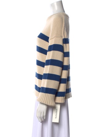 White + Warren Striped Crew Neck Sweater
