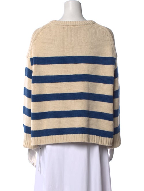White + Warren Striped Crew Neck Sweater
