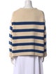 White + Warren Striped Crew Neck Sweater